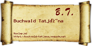 Buchvald Tatjána névjegykártya